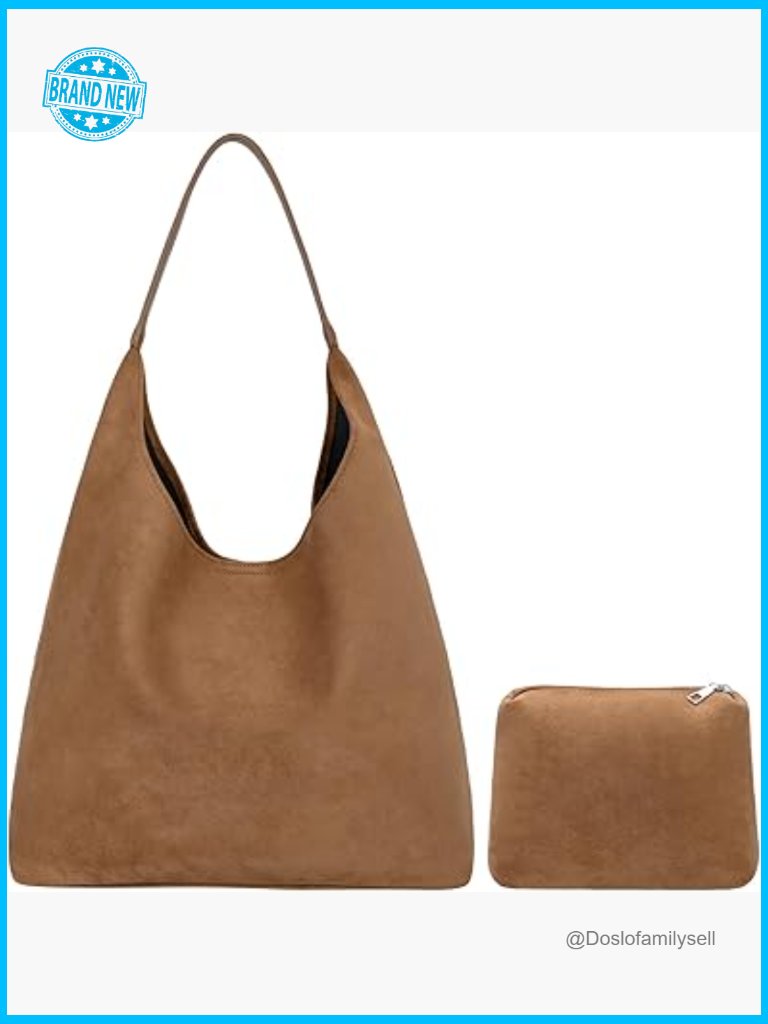 Hobo Bag Suede Shoulder Bag Slouchy Tote Handbag Work Everyday Trendy